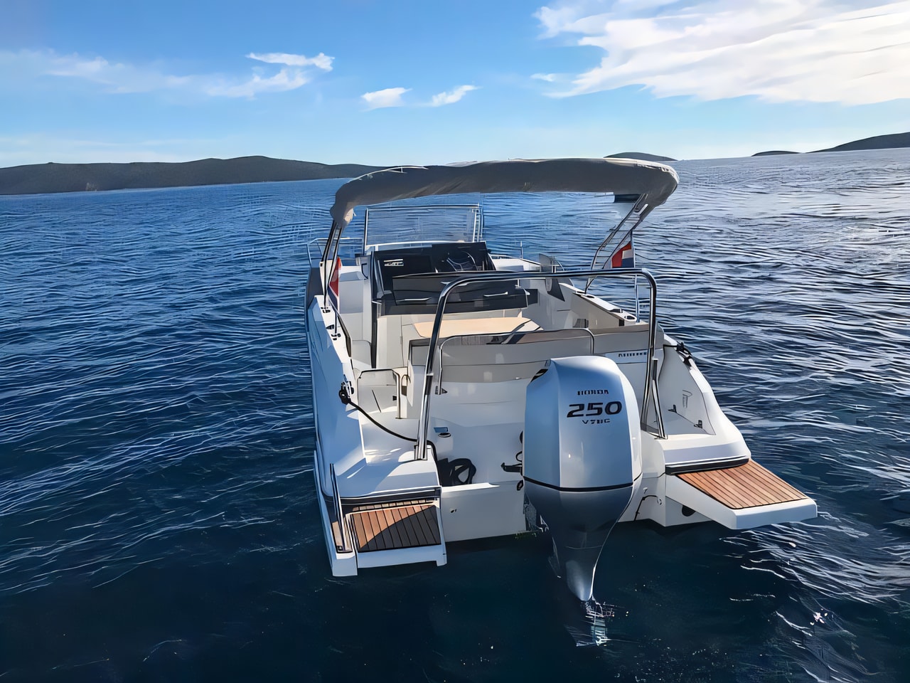 Layout of Beneteau Flyer 7.7 motor boat with 1 cabins Croatia yacht charter