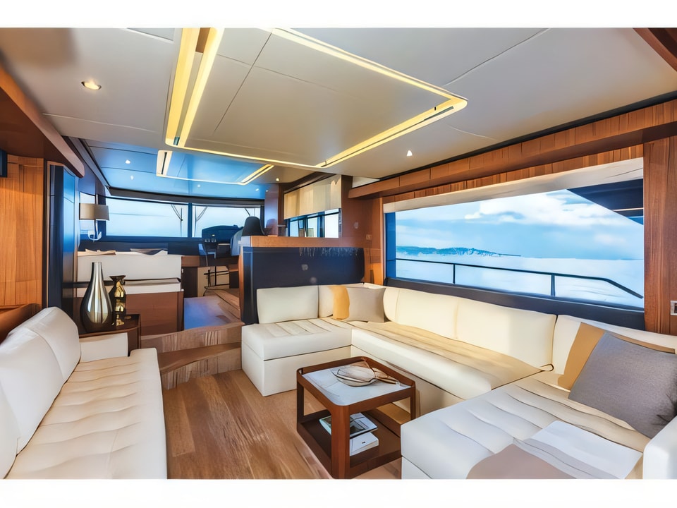 Interior of Navetta 58 motoryacht with 4 cabins Croatia yacht charter