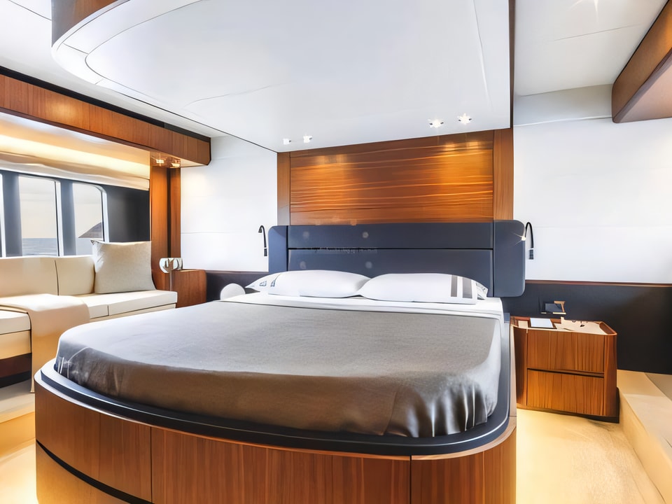 Layout of Navetta 58 motoryacht with 4 cabins Croatia yacht charter