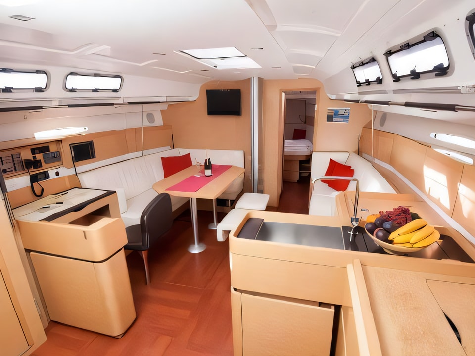 Interior of Beneteau First 45 sail boat with 3 cabins Croatia yacht charter