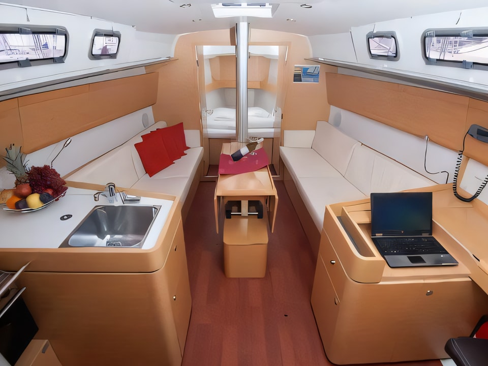 Interior of Beneteau First 35 sail boat with 2 cabins Croatia yacht charter