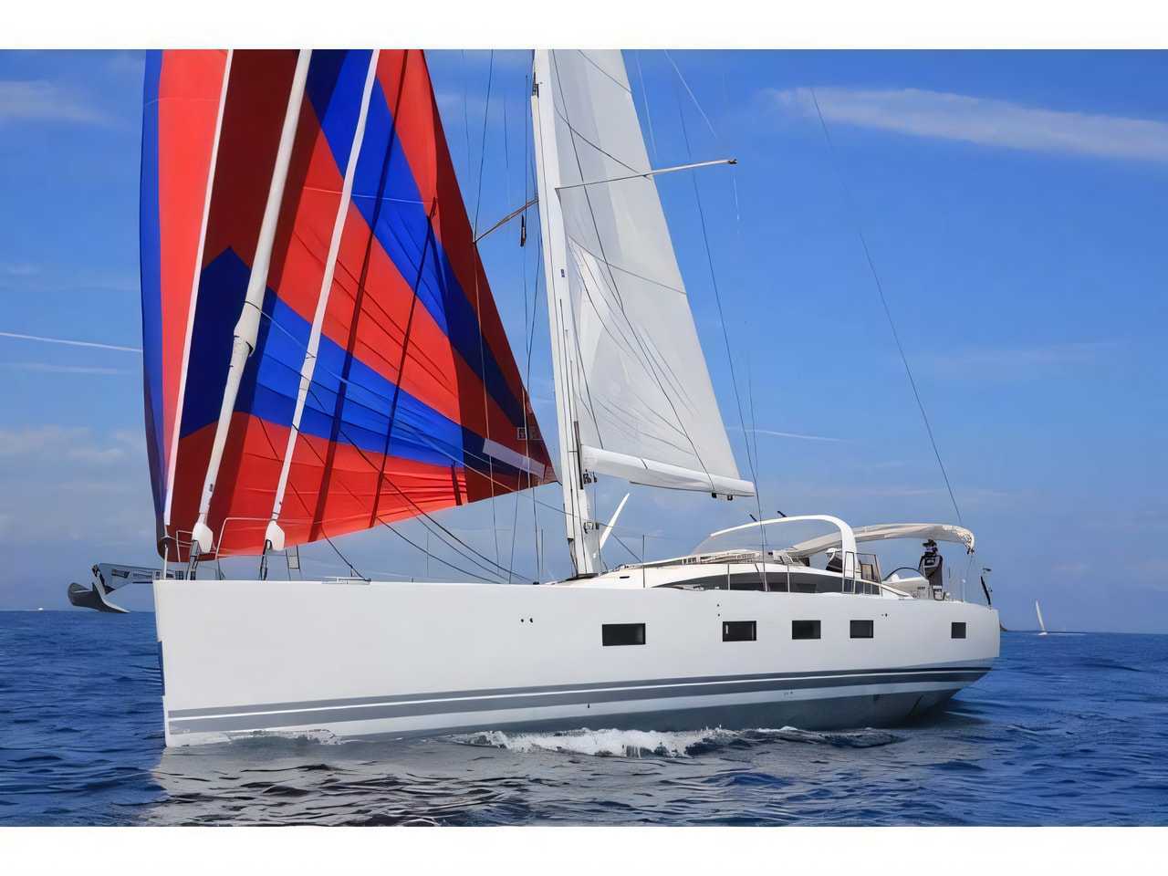 Exterior overview of Jeanneau 64 sail boat for charter from Kastela Gomilica Marina in the Split sailing area Croatia