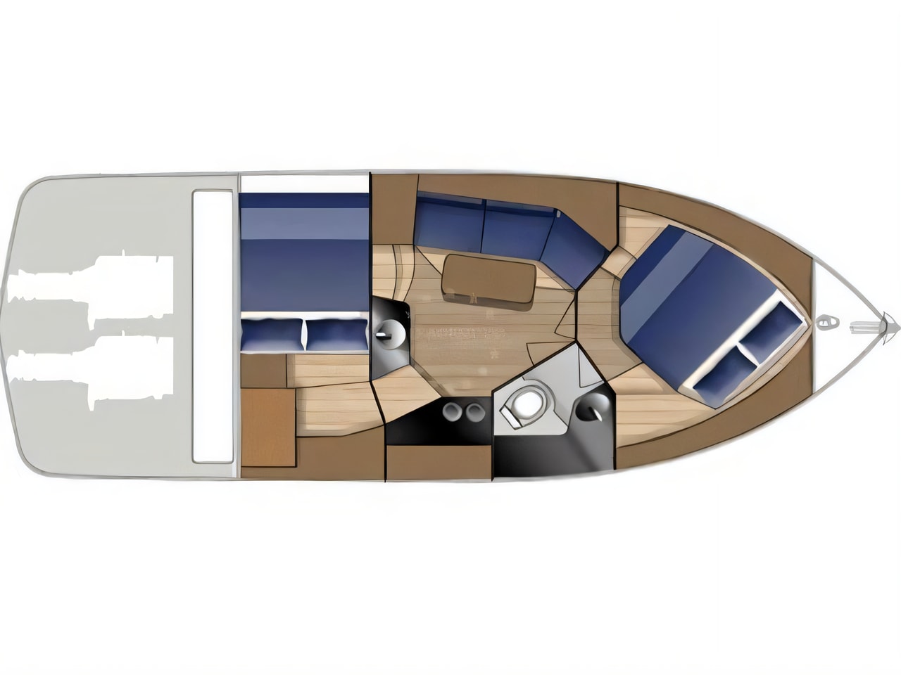 Interior of Elan Power 30 motor boat with 2 cabins Croatia yacht charter
