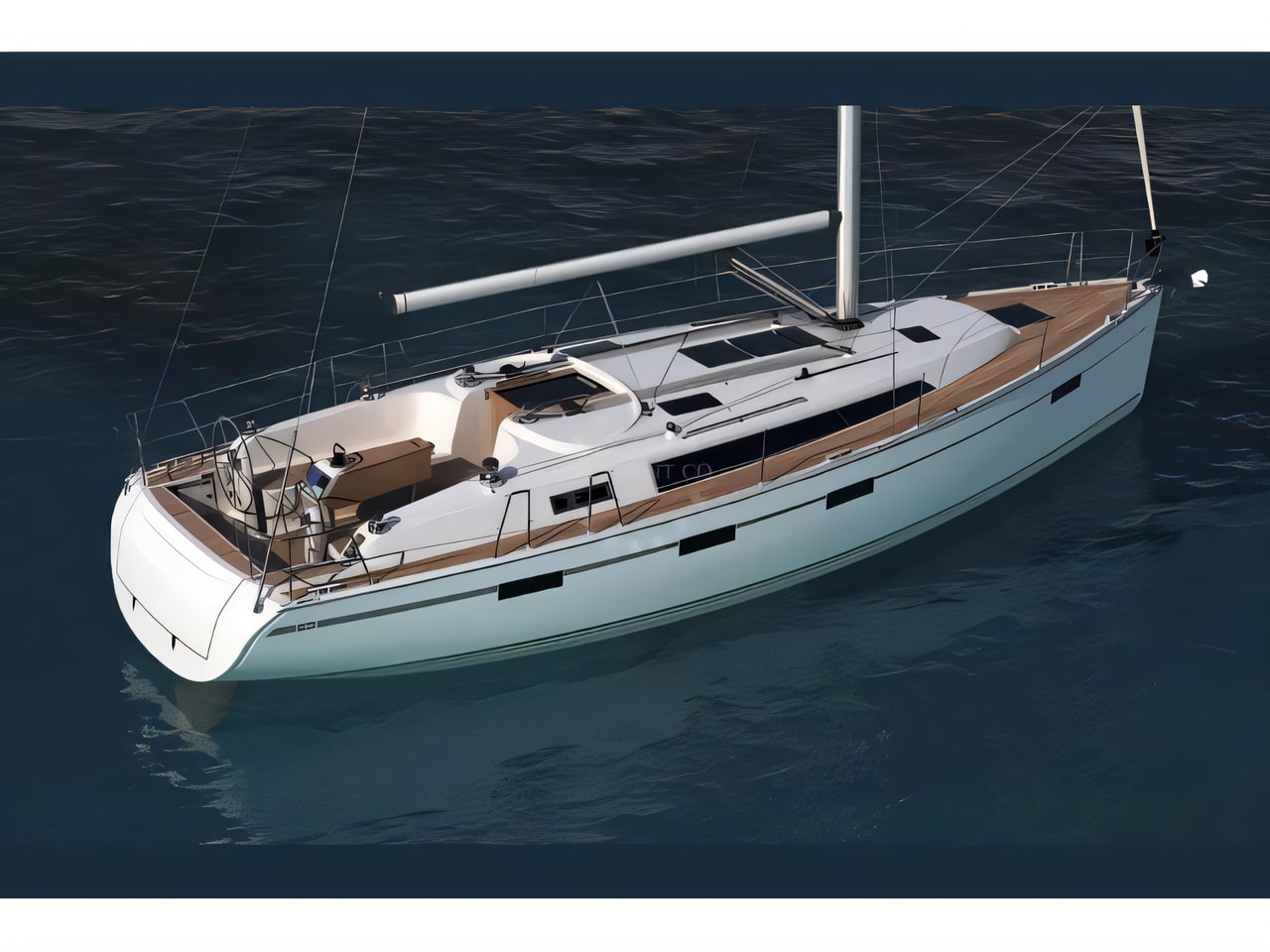 Exterior overview of Bavaria 41 Cruiser sail boat for charter from Sukosan Marina Dalmacija in the Kornati sailing area Croatia