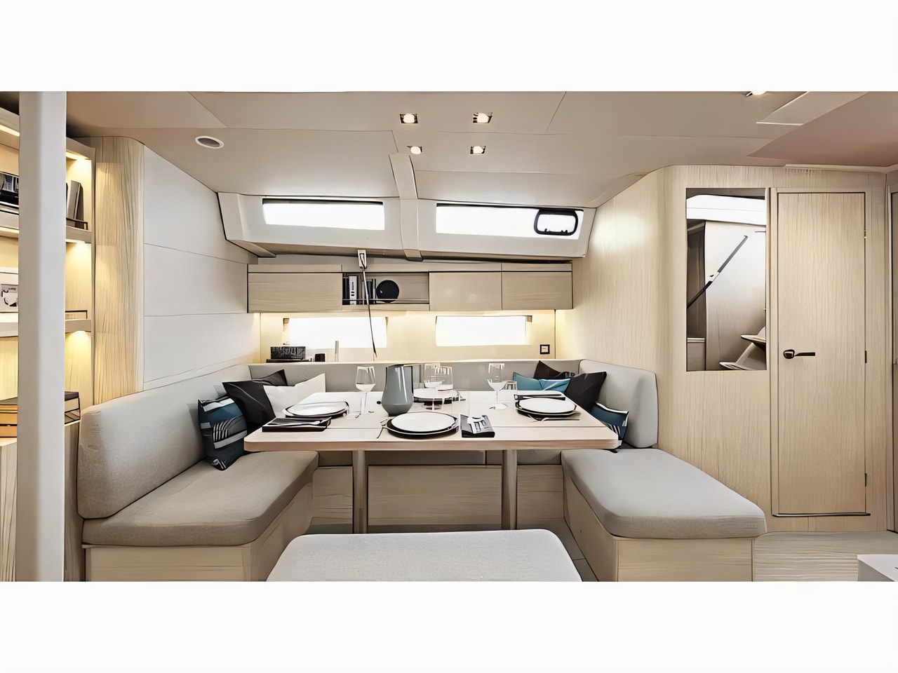 Layout of Oceanis 46.1 sail boat with 5 cabins Croatia yacht charter