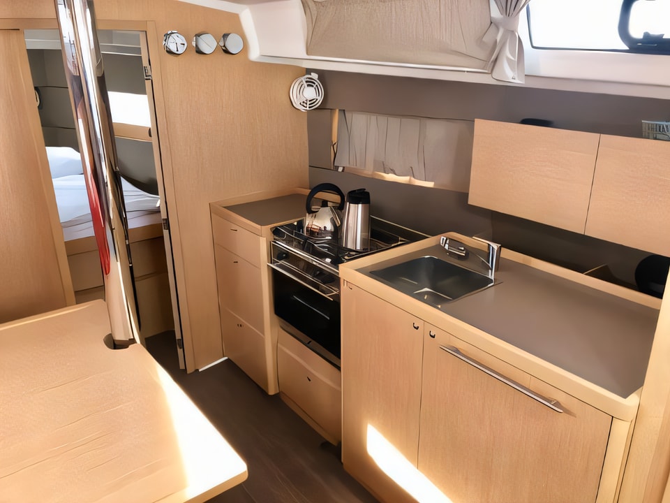Interior of Oceanis 38.1 sail boat with 3 cabins Croatia yacht charter