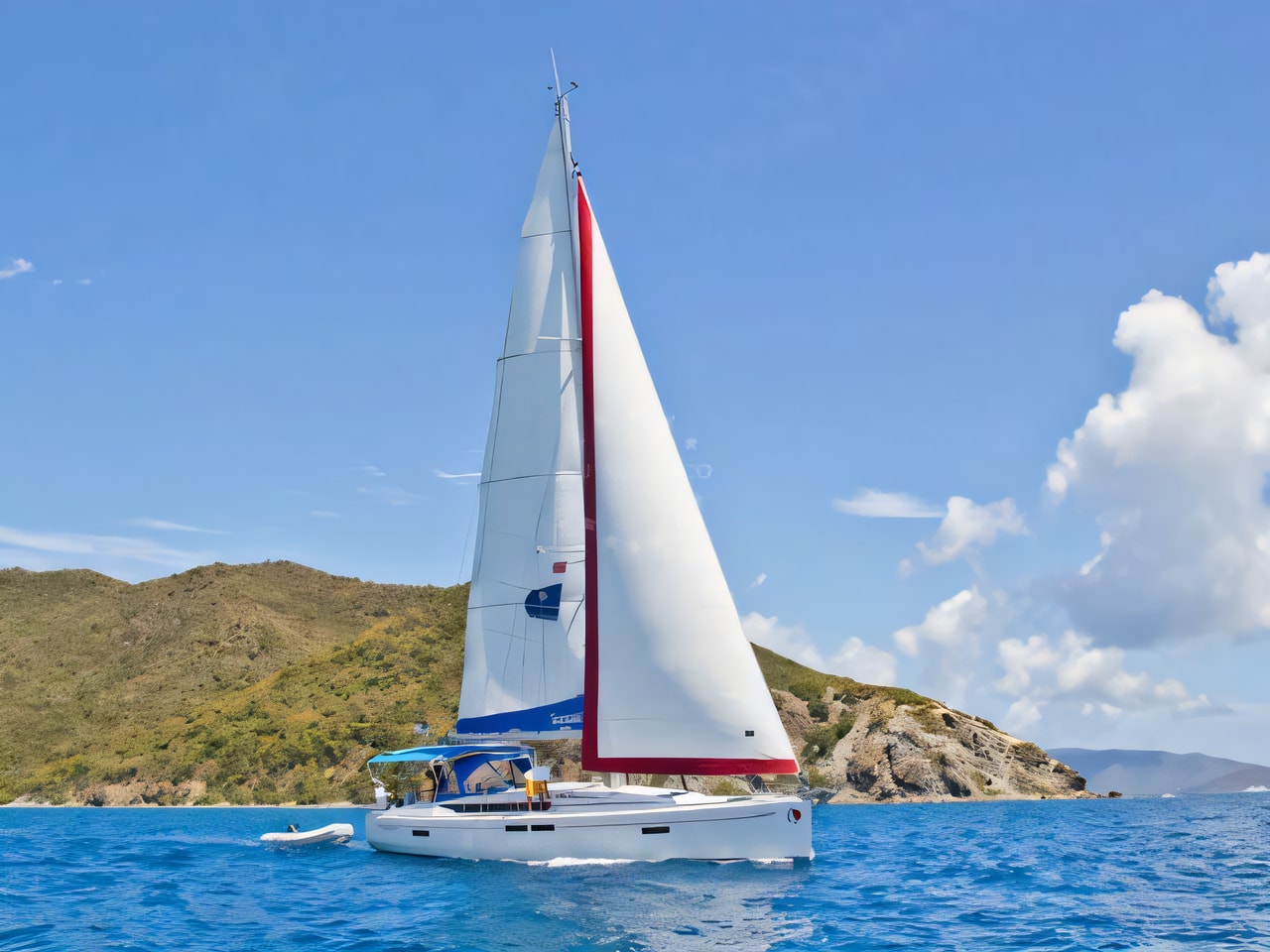 Exterior overview of Sunsail 47 / 3 sail boat for charter from Dubrovnik ACI Marina in the Dubrovnik sailing area Croatia