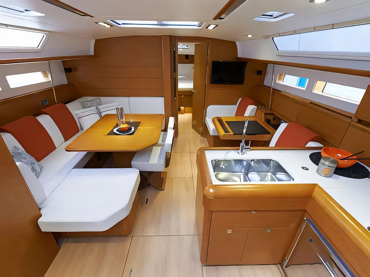 Layout of Sunsail 47 / 3 sail boat with 3 cabins Croatia yacht charter