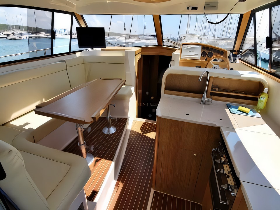 Interior of ADRIANA 44 BT motor boat with 3 cabins Croatia yacht charter