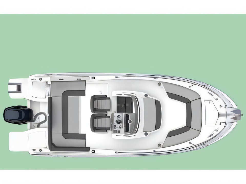 Layout of Jeanneau Cap Camarat 6.5 CC motor boat with 0 cabins Croatia yacht charter