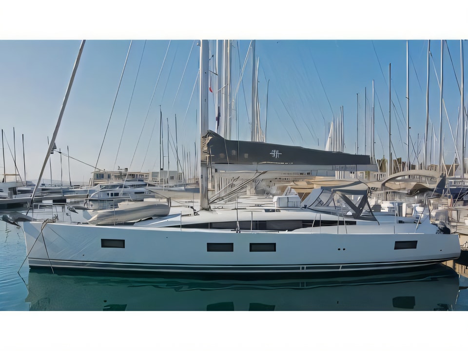 Exterior overview of Jeanneau 51 "LUXE" sail boat for charter from Split ACI Marina in the Split sailing area Croatia