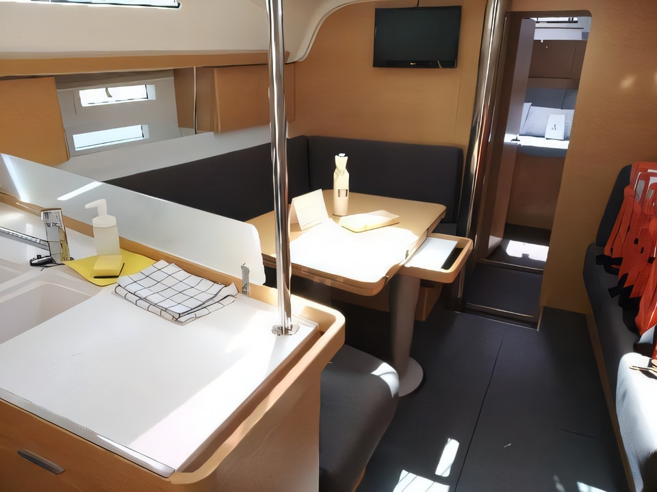 Interior of Elan Impression 444 sail boat with 4 cabins Croatia yacht charter