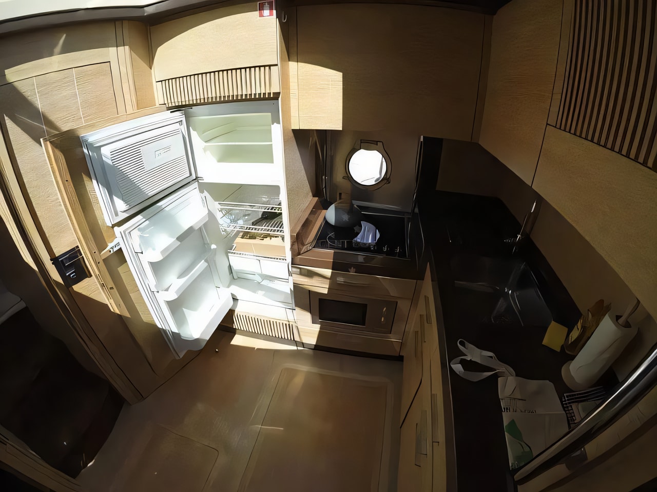 Layout of Azimut 47 Fly motoryacht with 3 cabins Croatia yacht charter