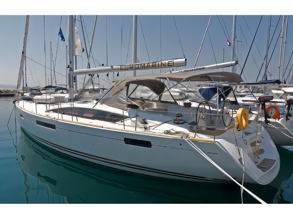 Exterior overview of Jeanneau 53 sail boat for charter from Split ACI Marina in the Split sailing area Croatia