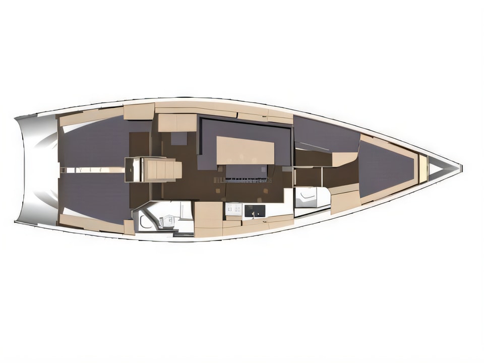 Elan Impression 45.1 - GEN + AC yacht layout 4 cabins Croatia charter
