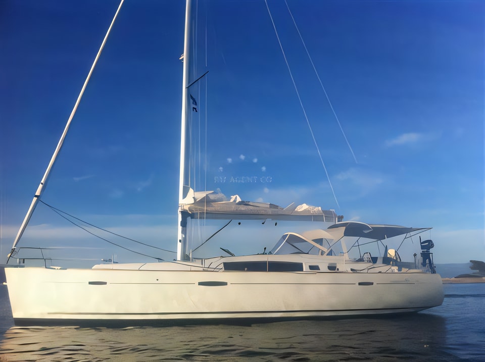 Exterior overview of Oceanis 46 sail boat for charter from Kastela Gomilica Marina in the Sibenik sailing area Croatia