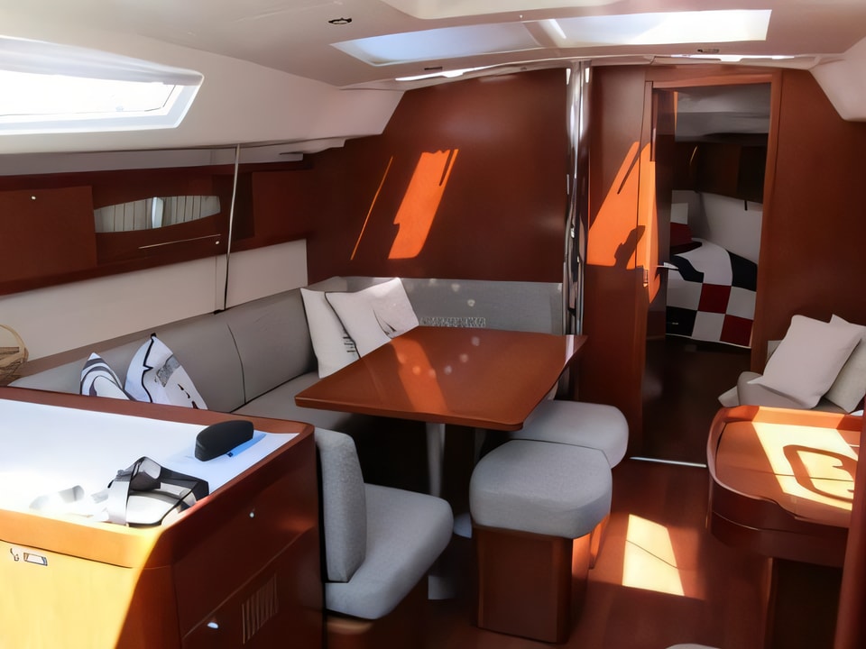 Interior of Oceanis 46 sail boat with 3 cabins Croatia yacht charter