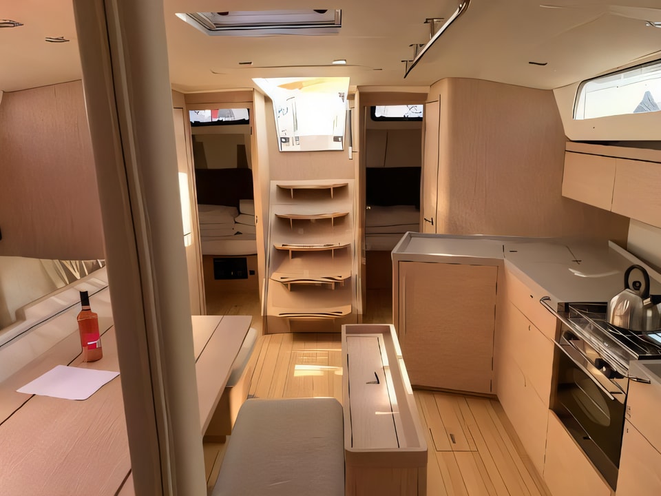Interior of Oceanis 46.1 sail boat with 5 cabins Croatia yacht charter