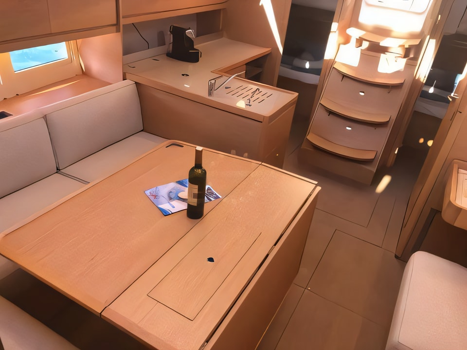 Interior of Dufour 390 Grand Large sail boat with 3 cabins Croatia yacht charter