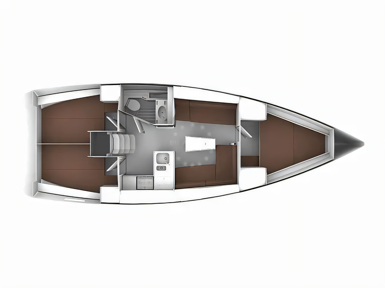 Interior of Bavaria Cruiser 37 sail boat with 3 cabins Croatia yacht charter