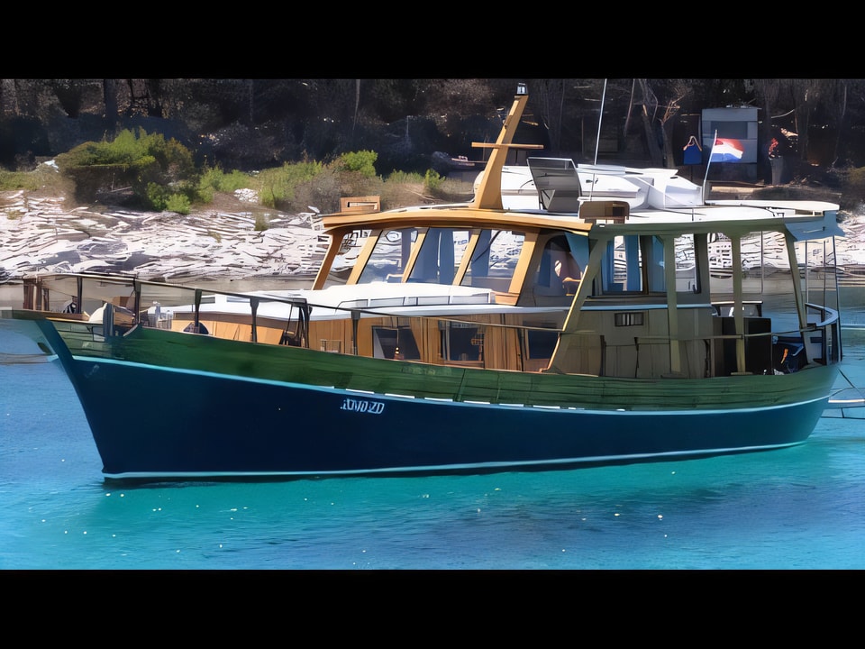 Exterior overview of Model Tiho motor boat for charter from Zadar Marina Zadar in the Zadar sailing area Croatia