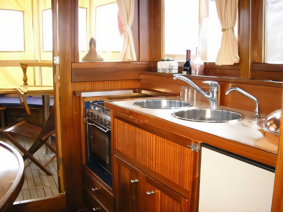 Interior of Model Luka motor boat with 3 cabins Croatia yacht charter