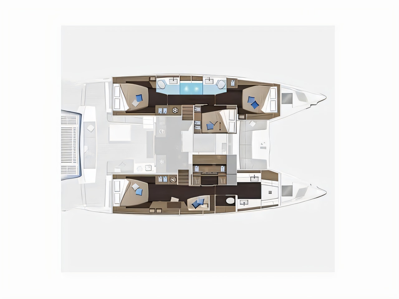 Interior of Lagoon 51 - owner version catamaran with 5 cabins Croatia yacht charter