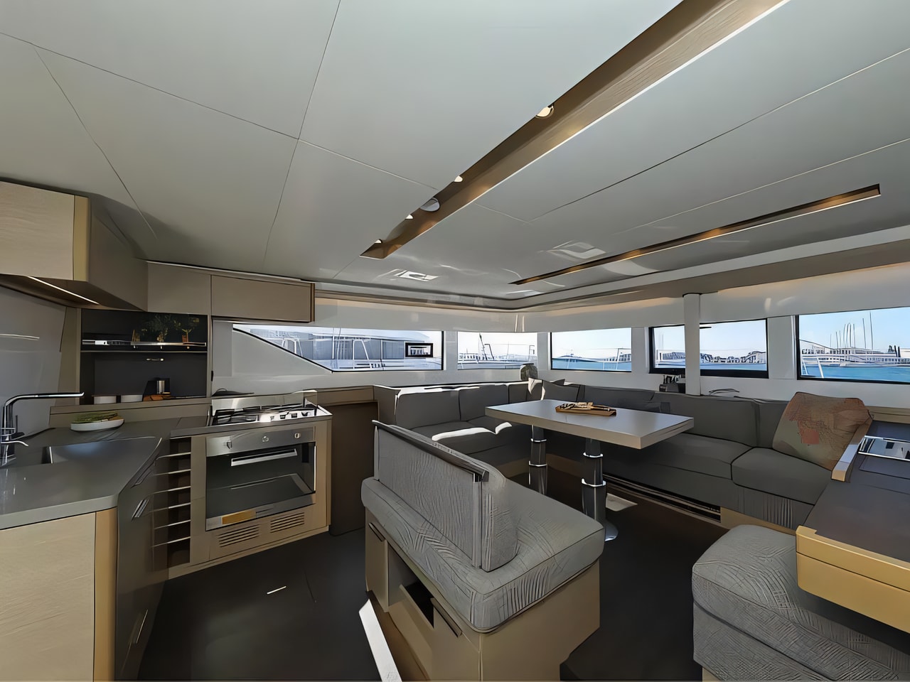 Layout of Lagoon 51 - owner version catamaran with 5 cabins Croatia yacht charter