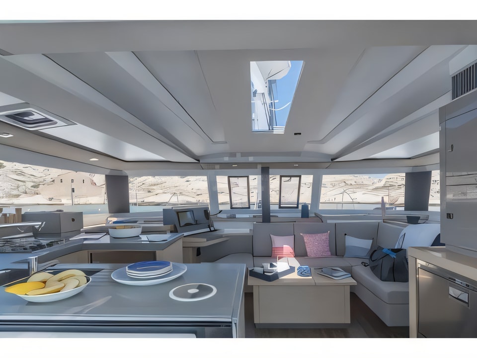 Interior of Astrea 42 catamaran with 6 cabins Croatia yacht charter