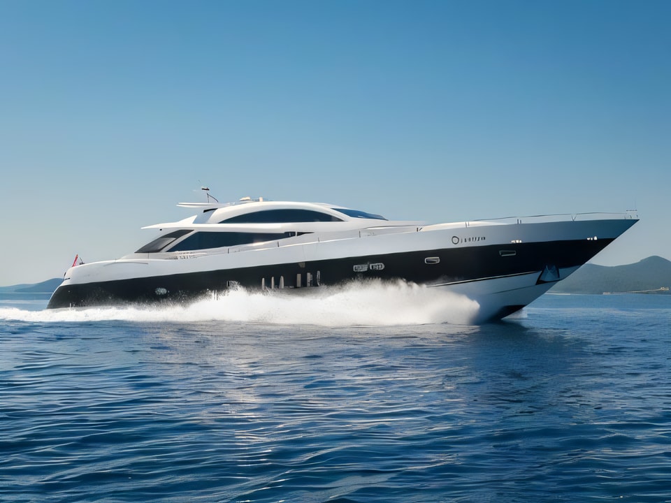 Exterior overview of Predator 108 motoryacht for charter from Zadar Marina Zadar in the Zadar sailing area Croatia