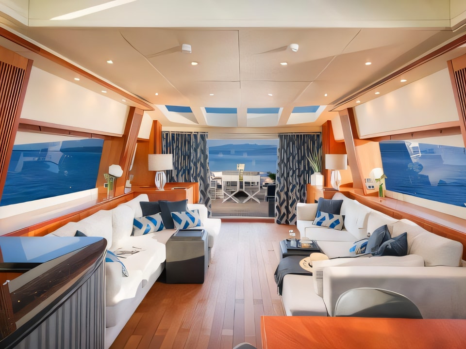Interior of Predator 108 motoryacht with 4 cabins Croatia yacht charter