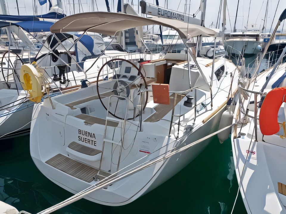 Exterior overview of Sun Odyssey 33i sail boat for charter from Split ACI Marina in the Split sailing area Croatia