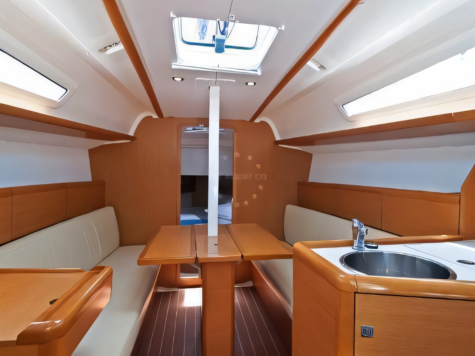Interior of Sun Odyssey 33i sail boat with 2 cabins Croatia yacht charter