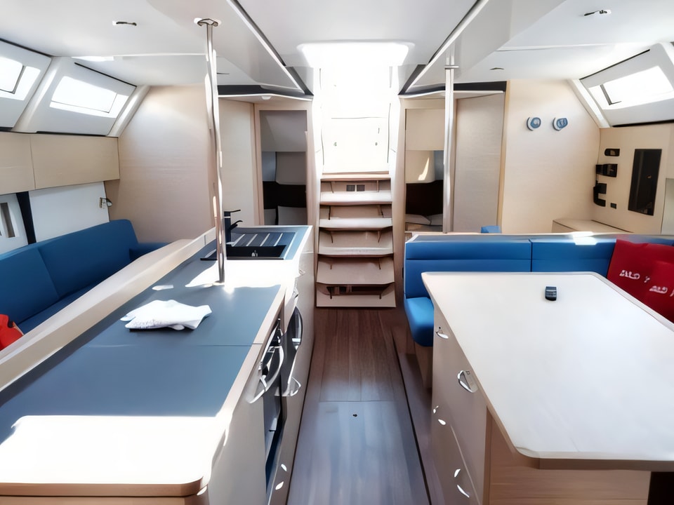 Interior of D&D Kufner 50 sail boat with 5 cabins Croatia yacht charter