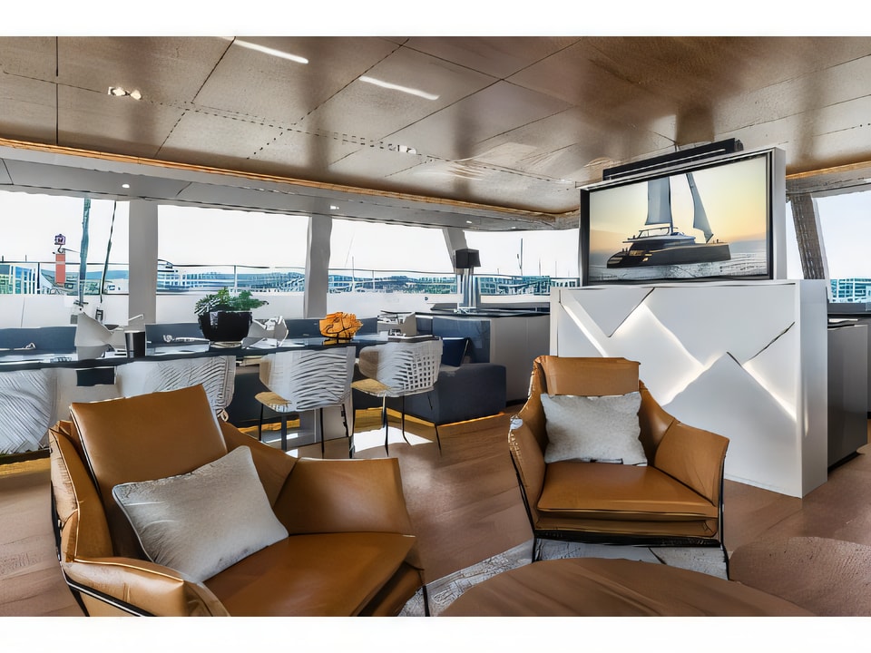 Interior of Sunreef 80 catamaran with 4 cabins Croatia yacht charter