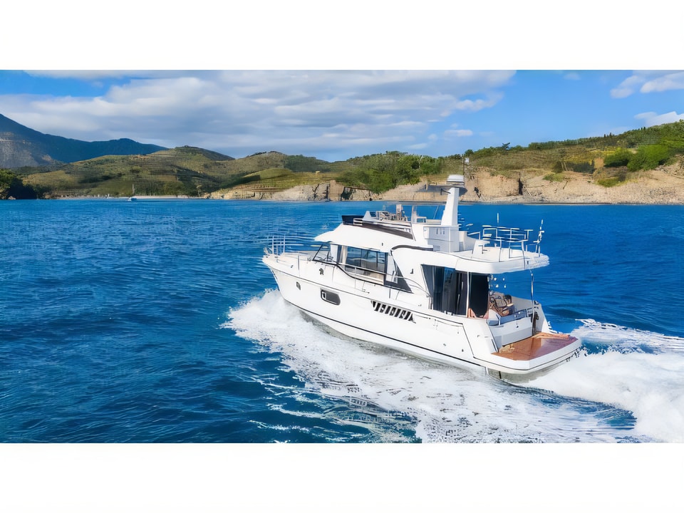 Exterior overview of Swift Trawler 41 motor boat for charter from Split Marina Mornar in the Split sailing area Croatia