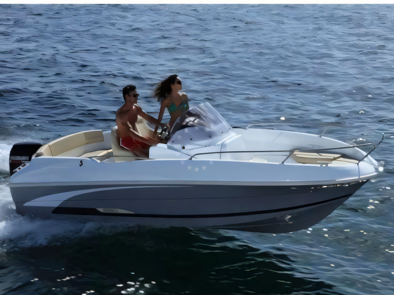 Exterior overview of Beneteau Flyer 550 motor boat for charter from Zadar Marina Zadar in the Zadar sailing area Croatia