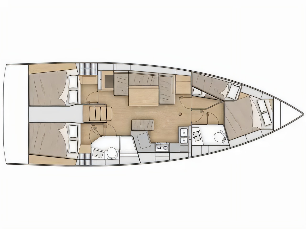 Interior of Oceanis 40.1 sail boat with 4 cabins Croatia yacht charter