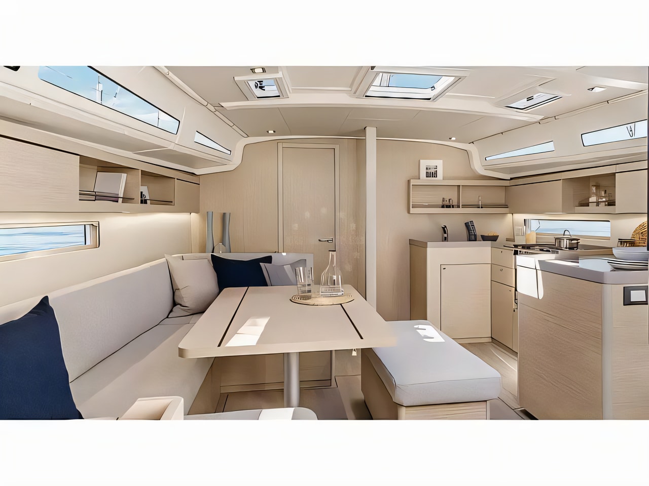 Layout of Oceanis 40.1 sail boat with 4 cabins Croatia yacht charter