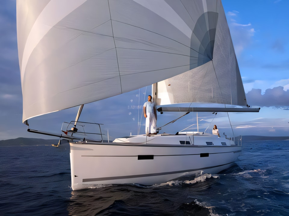 Exterior overview of Bavaria Cruiser 36 sail boat for charter from Sibenik Marina Mandalina in the Sibenik sailing area Croatia