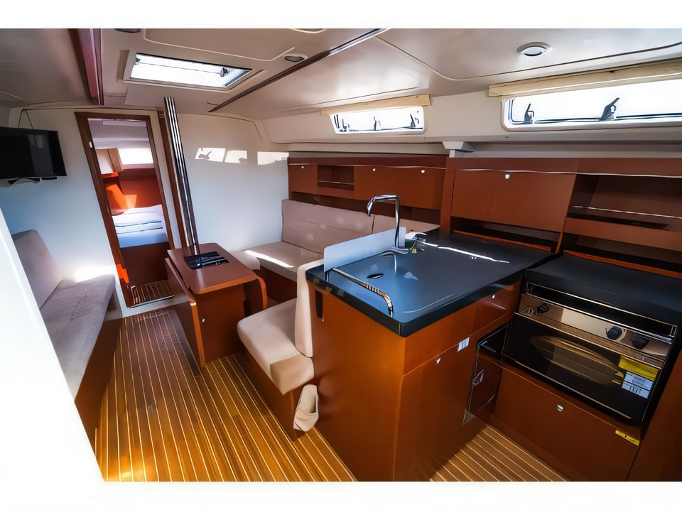Interior of Hanse 385 sail boat with 3 cabins Croatia yacht charter