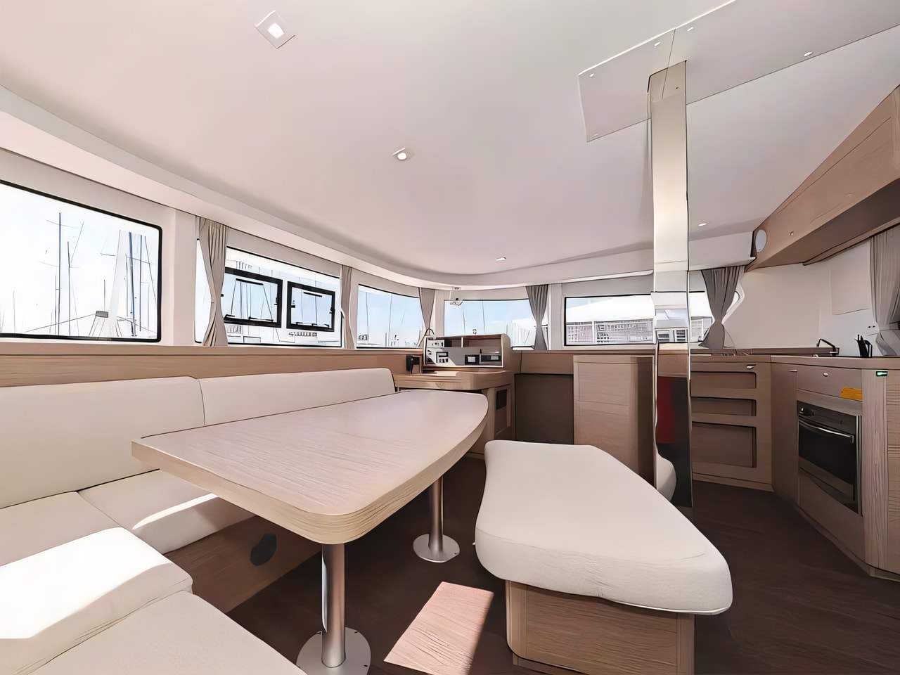 Layout of Lagoon 42 catamaran with 6 cabins Croatia yacht charter