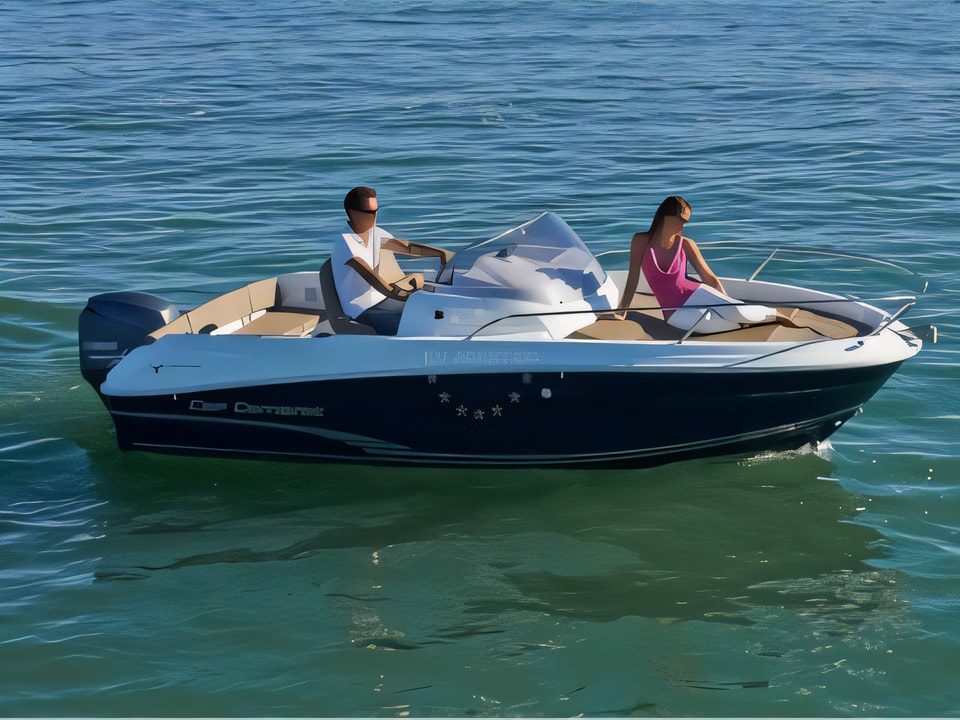Exterior overview of Jeanneau Cap Camarat 5.5 WA S2 motor boat for charter from Marina Medulin in the Istria / Kvarner sailing area Croatia