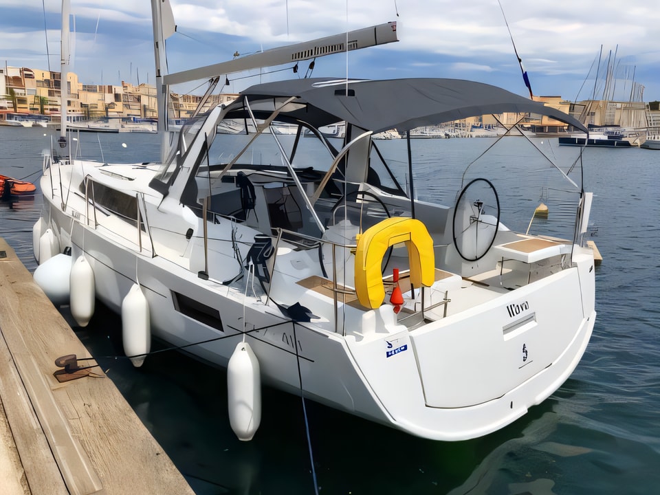 Exterior overview of Oceanis 41.1 sail boat for charter from Sukosan Marina Dalmacija in the Zadar sailing area Croatia