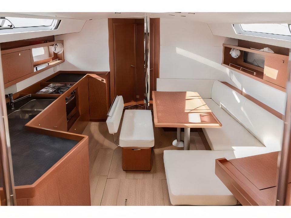 Interior of Oceanis 45 (4 cabs) sail boat with 4 cabins Croatia yacht charter