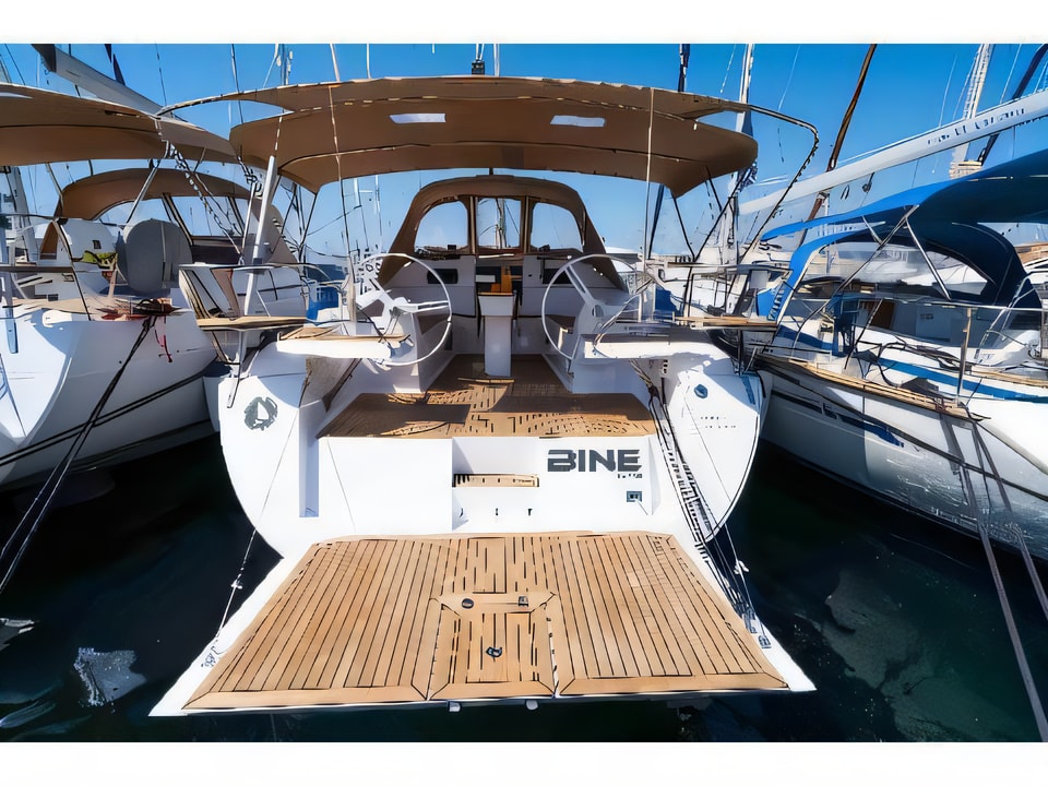 Exterior overview of Elan 45 Impression sail boat for charter from Biograd Kornati in the Zadar sailing area Croatia