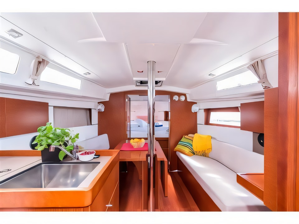 Interior of Oceanis 35.1 sail boat with 3 cabins Croatia yacht charter