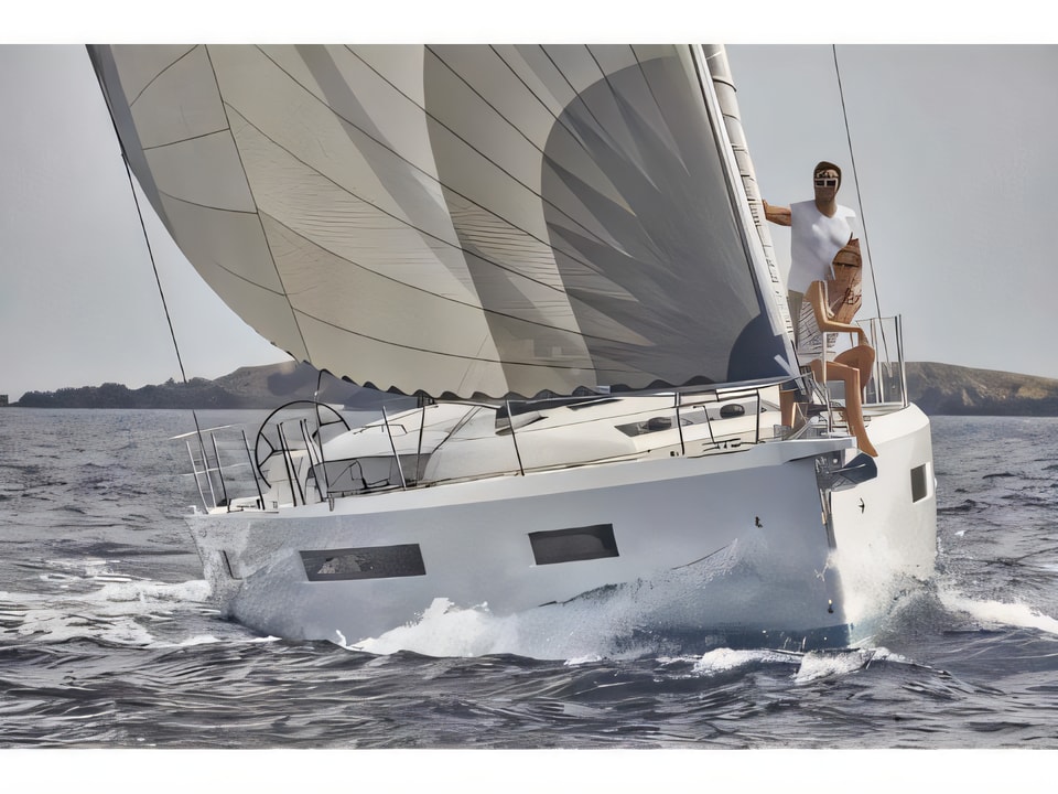 Exterior overview of Sun Odyssey 490 sail boat for charter from Sukosan Marina Dalmacija in the Zadar sailing area Croatia