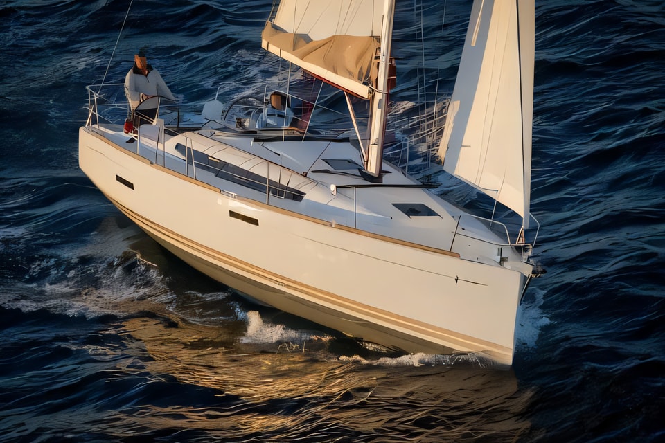 Exterior overview of Sun odyssey 379 sail boat for charter from Split ACI Marina in the Split sailing area Croatia
