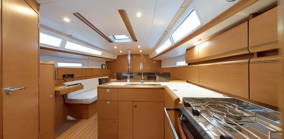 Interior of Sun odyssey 379 sail boat with 3 cabins Croatia yacht charter